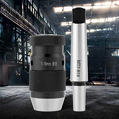 Keyless chuck zonder sleutelboor en schacht zelfremmen met tapspindel / conische doorn MT2-JT3, keyless chuck 1-16 mm (MT3-B18)