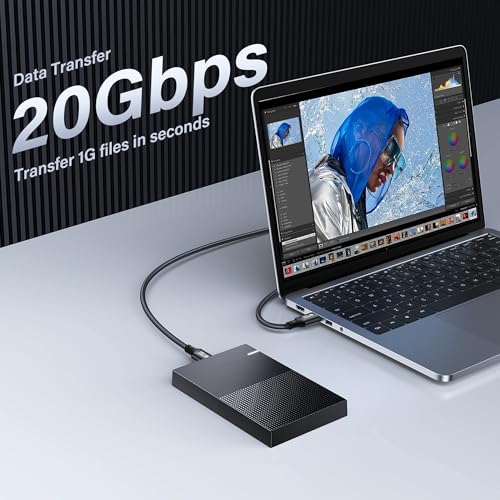 USB C naar USB C-kabel, USB 3.2, Type C-kabel, 20Gbit/s, PD 100W, 8K@60Hz, Fast Charging-kabel voor telefoon, tablet en andere USB-C-apparaten (1m)