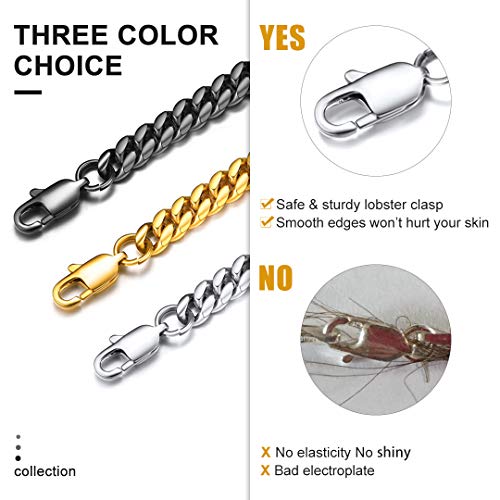 Sieraden Roestvrij staal 6-14mm Miami ketting, Dikke Cubaanse Link voor mannen en vrouwen, Hip Hop sieraden met Gift Box 46, 51, 55, 61, 66, 71, 76 Cm 4