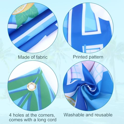 Gelukkige verjaardag zwembad Banner, 300x50cm Extra grote zwembad Banner Zomer Themafeest verjaardag decoraties voor buiten strand decoratie 3