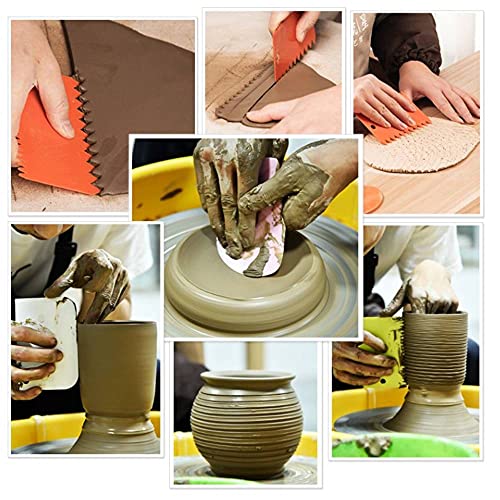 6Pcs Plastic Clay Scraper Handvat gesneden klei Sculptuur DIY gereedschap Pottery Clay Scraper Keramische gekartelde gereedschappen