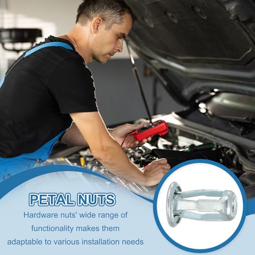 Uitbreiding Schroefmoeren M5, 10 st. Jack Groove Carbon Steel Petal Shape Rivets Plug-in Noten Holle Wand bevestigen elementen Thin Soft Wall Iron Scale 4