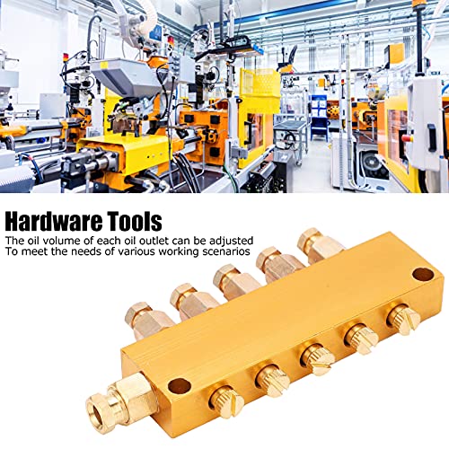 Messing Olie Distributeur 5/6 Weg verstelbare Smeerolie Piston Divider Waarde Distributeur Blok voor Centraal Smeersysteem (1 in 5 uit)