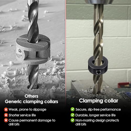 8 st Diepte Stop voor boren, 3/4/5/6/8/10/12/16mm Drill Diepte Halsband set, HSS Locator met Allen Key, Locator Depth Limiter Plugs 4