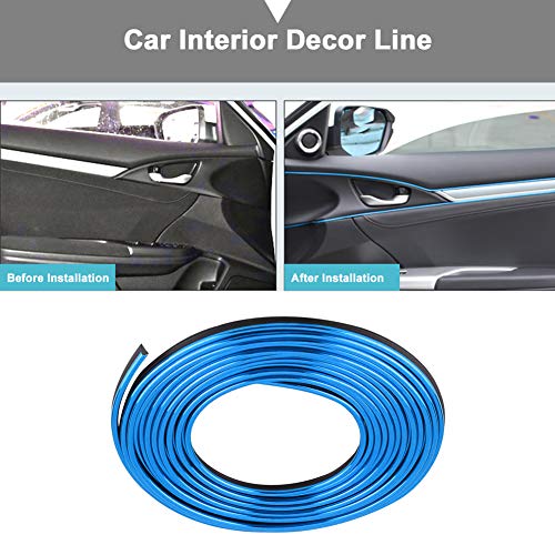 Auto interieur Decoratieve Strips Stickers Decoratieve Strip Flexibel voor auto 5 m DIY Blauw 5