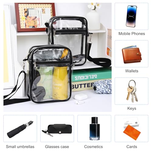 Clear Crossbody Bag Purse 23x17.5x5,5cm, PVC Transparante tas met verstelbare, afneembare schouderband, Stadion goedgekeurd, waterdichte transparante tas, voor concerten, Winkelen 5