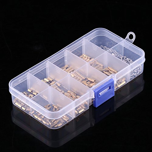 Messing M2 M3 Hex kolom vrouwelijke mannelijke spacer schroefmoer Assortiment, messing en 304 roestvrij staal materiaal(Set C) 4