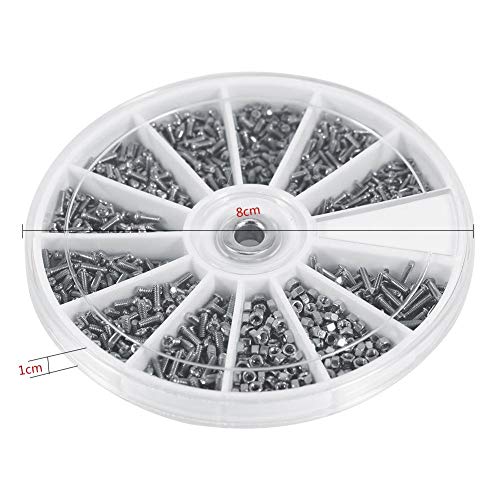 600 stuks, 12 soorten kleine schroeven, moeren, set M1, M1.2, M1.4, M1.6, voor elektronische horloges 3