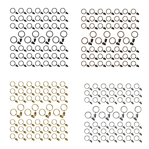 50Stuks Gordijn Ringen met Clips, Roestvrij metalen Drapery Ring, 25mm Diameter Hanger Ring Hook Clip voor het vasthouden van zware gordijnen Rod Set en blad - Zilver 3