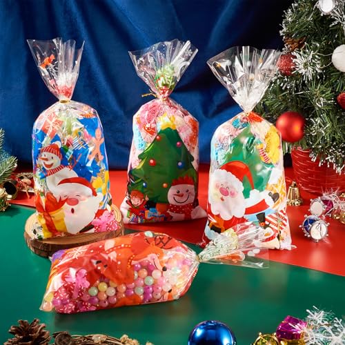 40 stuks Kersttassen 27.5x12.5cm Candy Cookies Snacks Pakket Tassen Kerstverpakking Tassen Zakjes Snowman Thema Tassen voor Kerstcadeaus Kerstcadeaus Party Favor