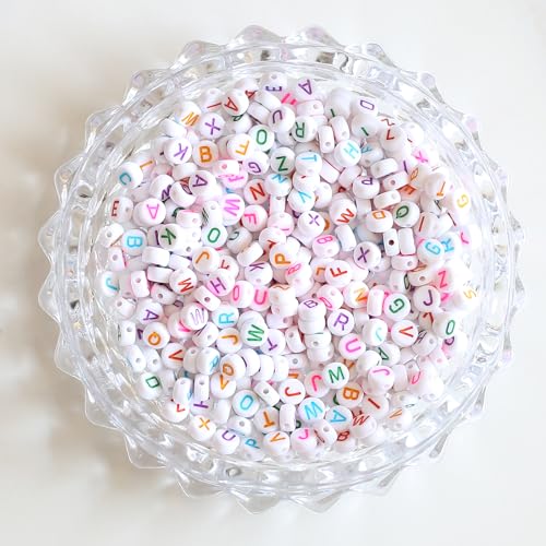 800st brief kralen voor armbanden doen het zelf kralen letter nummers kralen acryl ronde alfabet kralen voor armbanden en kleurrijke hart kralen voor sieraden DIY ambachten (cai) 4