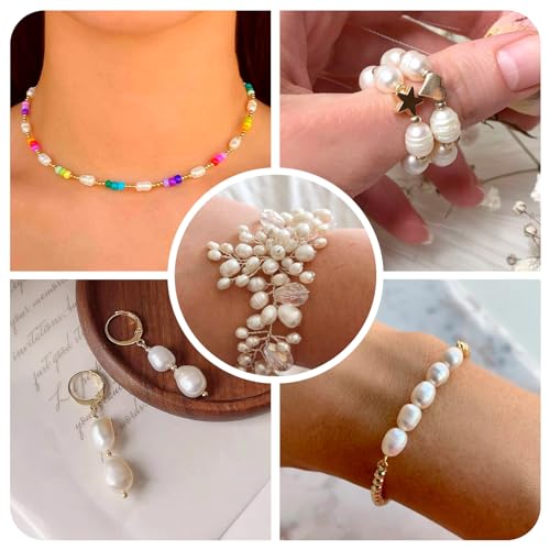 1 Strand natuurlijke parel kralen Rijst Shape Barok Zoetwater Parels Losse kralen voor zomer bruiloft armband ketting oorbellen sieraden maken 5