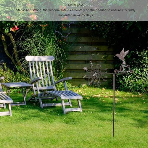 Kolibrie Wind Spinner Metalen Windmolen Windsculptuur Windmolens Catchers voor Outdoor Lawn Yard Patio Tuinversieringen 4