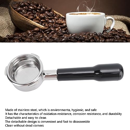 58mm 3 Ooren Bodemloze Portafilter Koffie, Portafilter met Filtermandje, Vervangt Porta Filter, Bodemloze Portafilter voor Barsetto Koffiezetapparaat (zwart) Delen van 5
