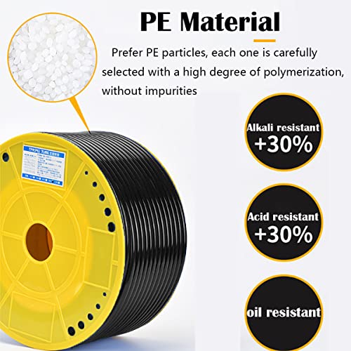 Pneumatische slang, 70 m, buitendiameter 8 mm, binnendiameter 5 mm, luchtleidingslang, perslucht, pneumatische slang, waterslang (zwart) 3