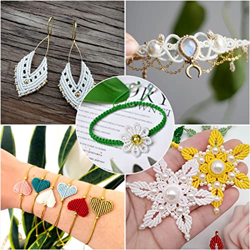 142 Yards 0.6mm gevlochten Nylon Wire Witte Chinese Knop koord touw Macrame gevlochten kralen koord String voor Kumihimo ketting vriendschap armbanden maken 4