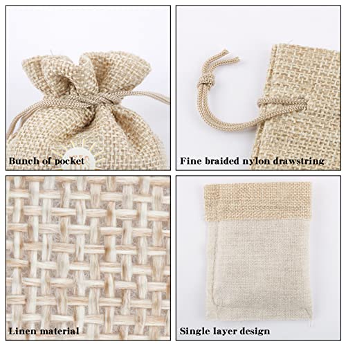 Pak van 24 Bonbonniere Tassen voor Communie Kinderen Jute Tassen Treat Bags Cadeau Decoratie voor Partij, Eerste Communie, Bevestiging, Doop, 8 x 10 cm 3
