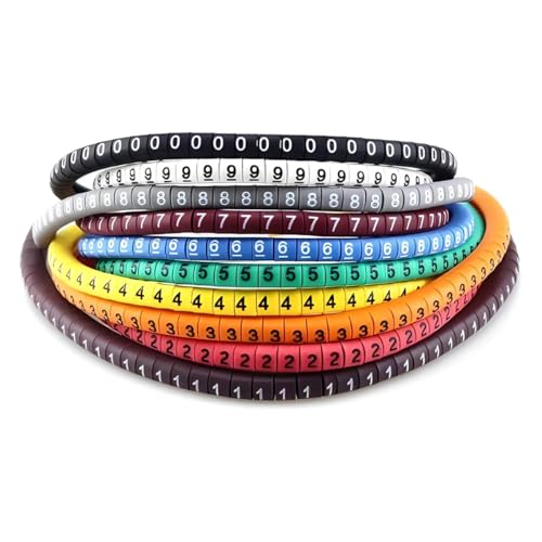 500st EG-0 Kabelmarker 0 tot 9 Digitale kleurmarkering voor 1.5mm2 Aantal Tube Bedrading Identificatie Draad Isolatie Mouw PVC Vlamvertragende draad nummer buis