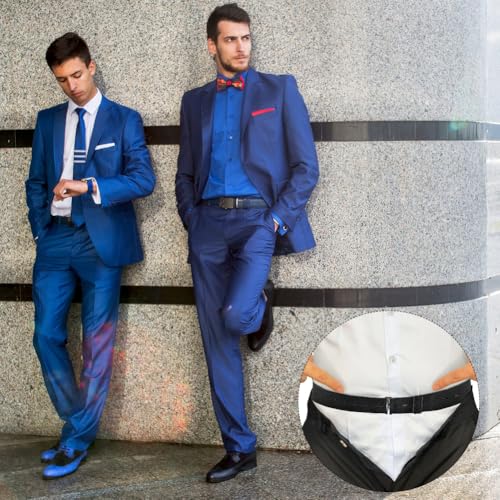 Overhemd voor heren 2 stuks Elastische verstelbare riem voor zaken, kantoor, bruiloft, dagelijks dragen