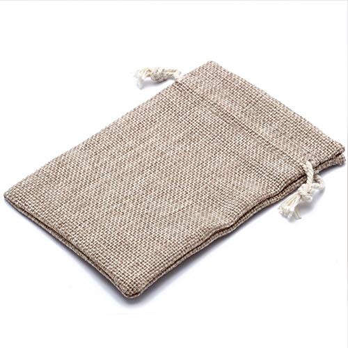 Jute Tassen, Pak van 25, 10 x 14 cm, Natuurlijke Tassen Jute Tassen, Trekkoord Cadeautassen, Kleine Verpakking voor sieraden, Bruiloft, Feest, Kerstmis (Brown) 4