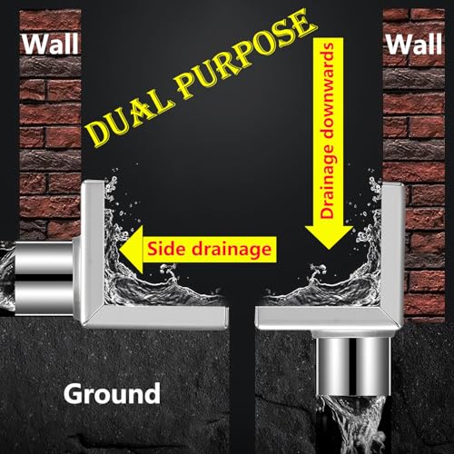 1 stuk roestvast stalen vloer afvoer, hoekvloer afvoer, zijafvoer, geurdicht, balkonwand afvoer, voor 50 mm leidingen 5