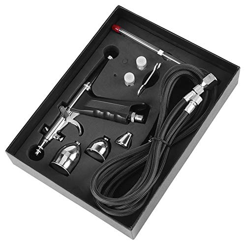 Airbrush set, airbrush pistool split design airbrush kit met adapter 0.3mm 0,5mm 0.8mm nozzle, geschikt voor kleurmodellen lederen kleding auto schilderen