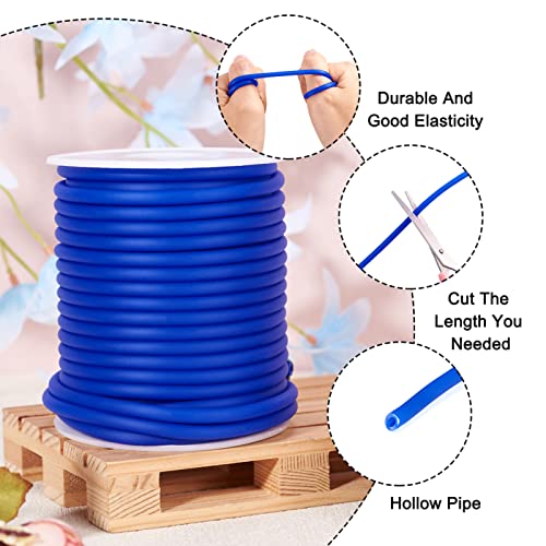 30m/Roll Holle Pijp Rubber koord 4mm slang Rubber koord met 2mm gat voor sieraden maken DIY ambachten armband tubulair breikoord, blauw 3