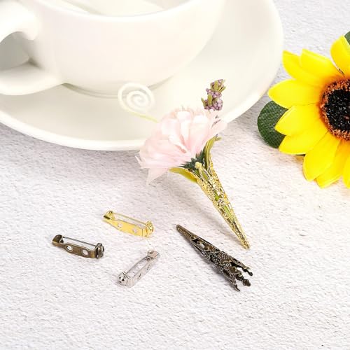 41mm Corsage Decoratieve houder, 10Pcs Brooch Pin Vase Pocket Boutonnieres houder voor bruiloft feest DIY ambachten, zilveren Toon 5