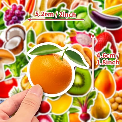Fruit & groente Stickers voor tieners Volwassenen 50 stuks Fruit Plantaardige Vinyl Sticker Set Auto Motorfiets Fiets Skateboard Snowboard Bagage Laptop Koffer Helm Motorfiets Computer