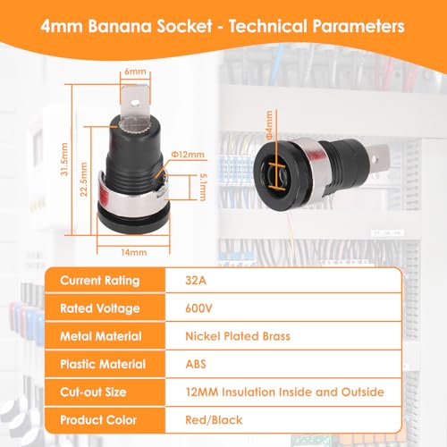 Banaanplug, 10 paar 4mm Banaan Plug Banana Plug Safe Return Type Rood Zwartgoud Vergulde Banana Jack voor elektronische industriële apparatuur