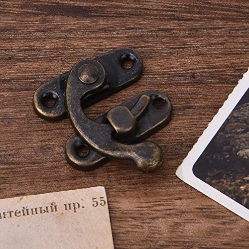 30Stuks Haak Hasp Latch, antieke Style IJzeren Houten Box Lock Gesp gereedschapskist Hardware Lock Latch Gesp voor kleine voorwerpen Box Jewelry Box Toolbox 3.2 x 2.8cm(#1)