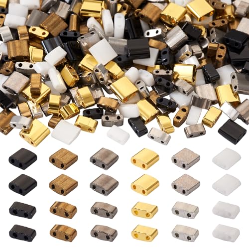 360 Stuks Glas Zaad kralen, Tila kralen, 2 Hole Spacer kralen Rechthoekige platte drager Kralen voor het maken van meerdere onderdelen armbanden ketting sieraden maken