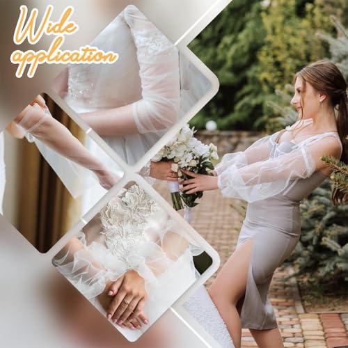 Afneembare mouwen voor bruiloft, lange tule sleeves, afneembare puff sleeves voor bruidsjurk, bruid, arm accessoires 5
