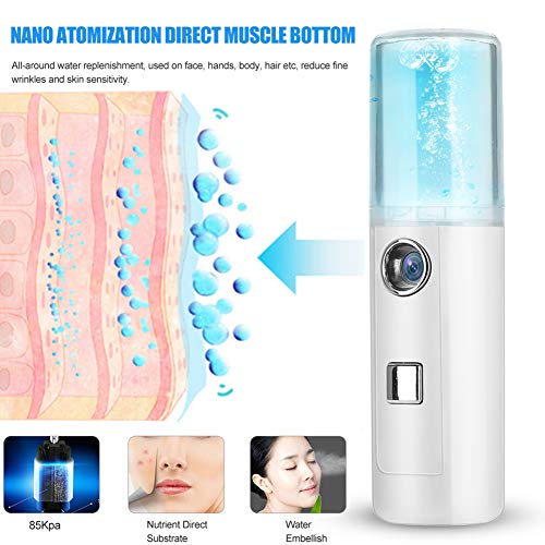 Nano Sprayer, Nano Face Moisturizing, Moisturizers Sproeit en mist Handige gelaatsspuit Watertank 20ml - USB Oplaadbaar Power Bank 5