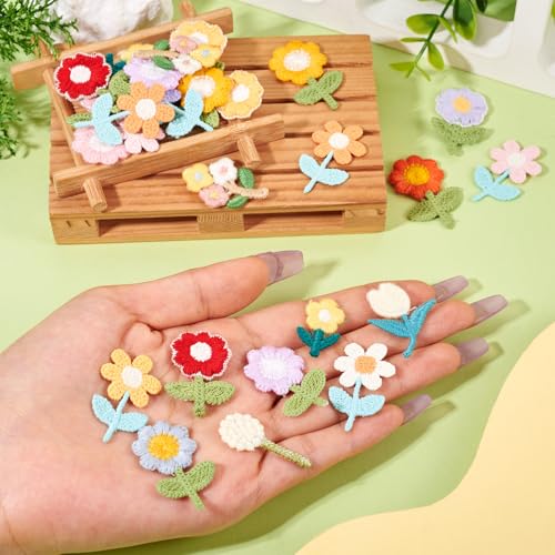 42 stuks bloemen borduurwerk patches mooie diverse bloemen naaien op patch 21 stijl bloemen kostuum accessoires applications voor hoeden schoenen shirts jassen rugzakken 5
