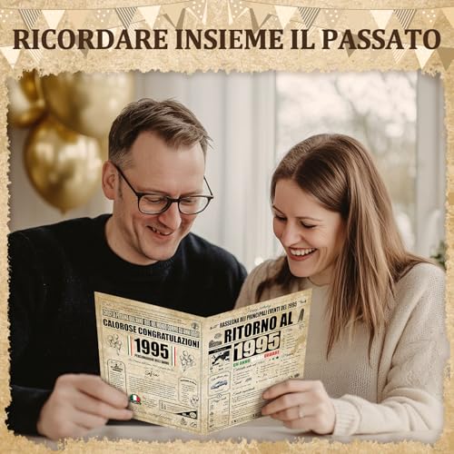 Biglietto Auguri Compleanno 30 Anni - Personalizzata Idea Regalo Compleanno Originelen voor Uomo e Donne, Biglietti di Auguri Vintage met Busta voor Mamma, Papà, Amico, Famiglia, Nonno (1995) 4