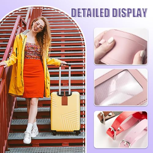 8 stuks Bagage Tags Reis Bagage Tags Lederen Koffer Labels met verstelbare band, Reis Accessoires voor het vermijden van verlies van zakken en koffers 4