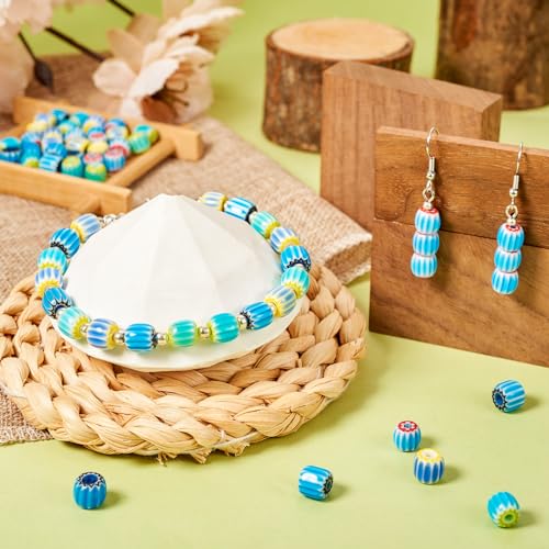 40 st. 4 Kleuren Handgemaakte Column Millefiori Lampwork Glazen Kralen Pompoen Vorm Losse Spacer Kralen voor DIY oorbellen armband ketting sieraden maken ambachten 3