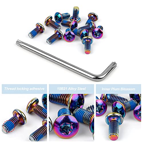 Remschijven Schroeven, Verpakking van 12 fietsschroeven set, M5 × 10 mm, Stoomschroeven met sleutel voor alle soorten fietsen, Mountainbikes 3