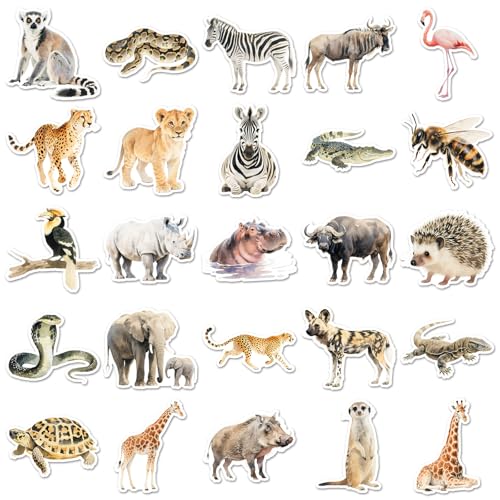 African Animal Stickers voor tieners en volwassenen 50 stuks Dieren Vinyl Stickers Set Auto Motorfiets Skateboard Snowboard Bagage Laptop Suitcase Helm Motorfiets Computer 3