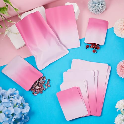 72 st. Heat Seal opslagtassen 4 stijlen Plastic sieraden set Vacuum Sealer zakken hersluitbare zakken voor bruiloft favors Ambachten kralen Monsters Verpakking, Hot Pink 5