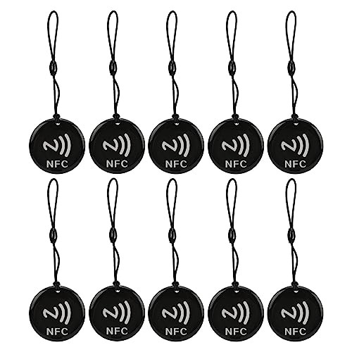 NFC Kaart, 10PCS NFC Tag NFC Chips Programmeerbare sleutelhanger NFC- 13.56MHZ 106 KBoud Herschrijfbare waterdichte NFC-kaarten, Labeling Tags
