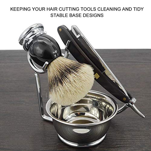 Handmatige scheerstand, scheerkwast schaal Stand Galvaniseren Metalen scheerstand Luxe RVS scheerstand voor veiligheid scheerkwast Verleng het leven van