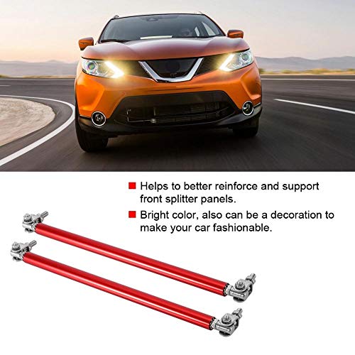 Bumper Support Bar, 2PCS 7.9" Car Front Bumper Lip Strut Rod Tie Ondersteuning Bar Strut Auto Wijziging (rood) 4