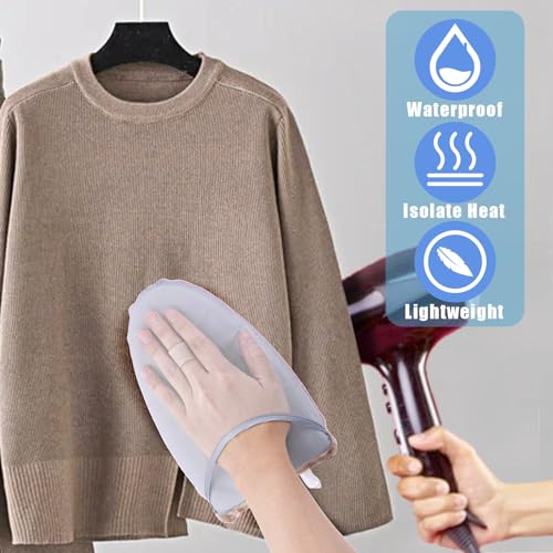 Kleding Steamer Strijkhandschoenen met Finger Loop, Heat Resistant Waterdichte Strijkhandschoen Anti-Steam handschoenen Steamer Accessoires voor Kleding (Gray)