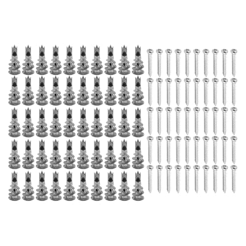 Metalen holtepluggen (met geschreven) Zelfdiamant gipsplaatsankers voor installatie op gipplaats, beton en baksteen, zware configuratiemiddelen (verpakking van 50)