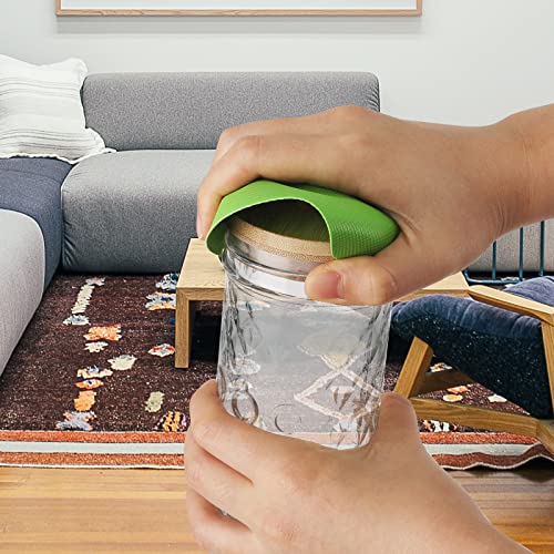 4Pcs Rubber Fles Opener Gripper Pad, Rubber Pot Grippers Multifunctionele Pot Opener voor senioren met Artritis Zwakke handen Keuken Coasters (Lichtblauw, Groen) 5