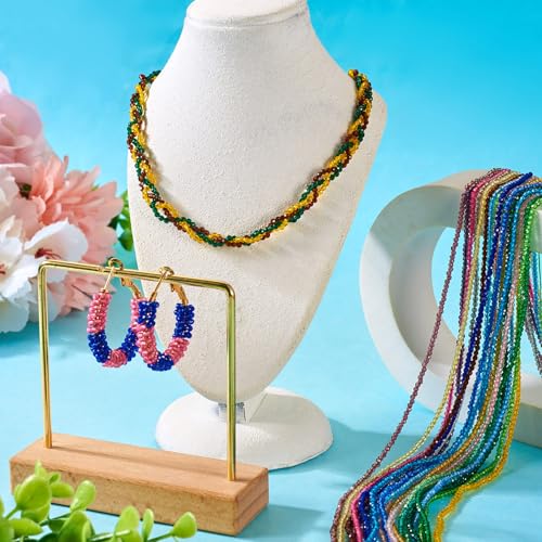 20 Strands glas gefacetteerde ronde kralen, 2mm kleine glazen zaad kralen, Transparant kristalglas, Losse kralen voor doe-het-zelf knutselen, armbanden en sieraden maken