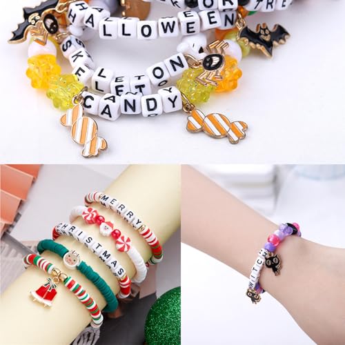 Acryl brief kralen 1000 st 6mm witte kralen zwarte letters alfabet kralen A tot Z kubus voor DIY het maken van armbanden ketting sieraden 3