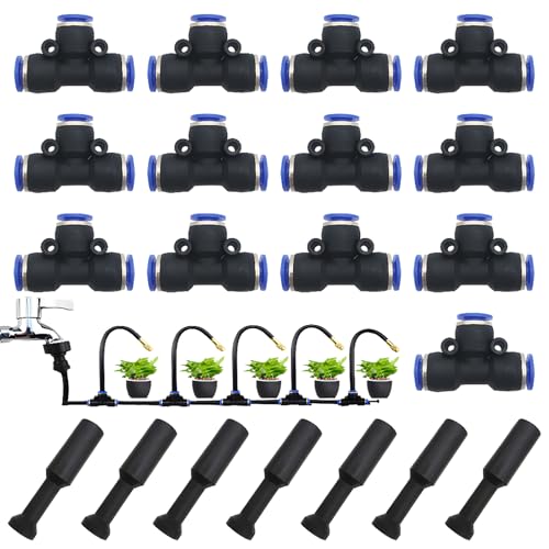 20st Plug-In Connector Set, Pneumatische Accessoires Assortiment Inclusief T Type Quick Connectors, Plug-In Plug Plugs, Geschikt voor Pneumatische Gereedschap (8mm)